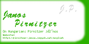 janos pirnitzer business card